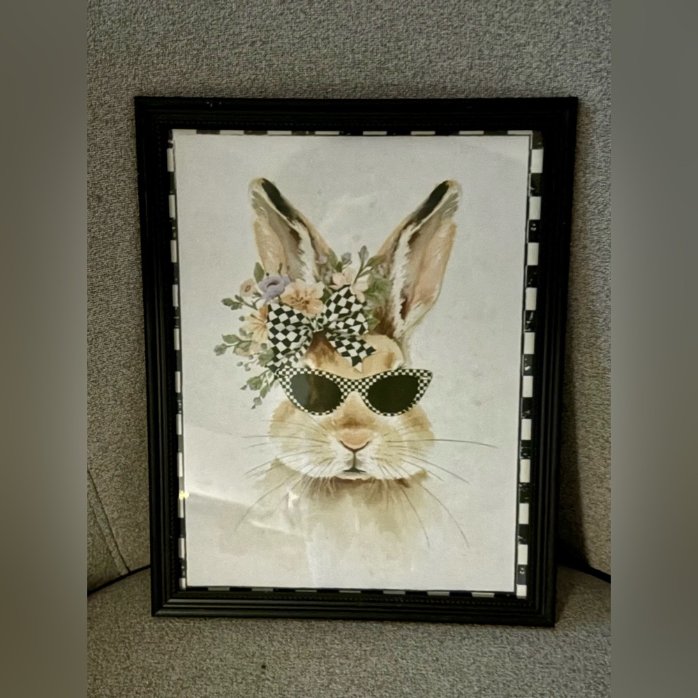 Mrs. Easter Bunny w/ Glasses Framed 8x10 Print  Whimsical Mackenzie Childs Type